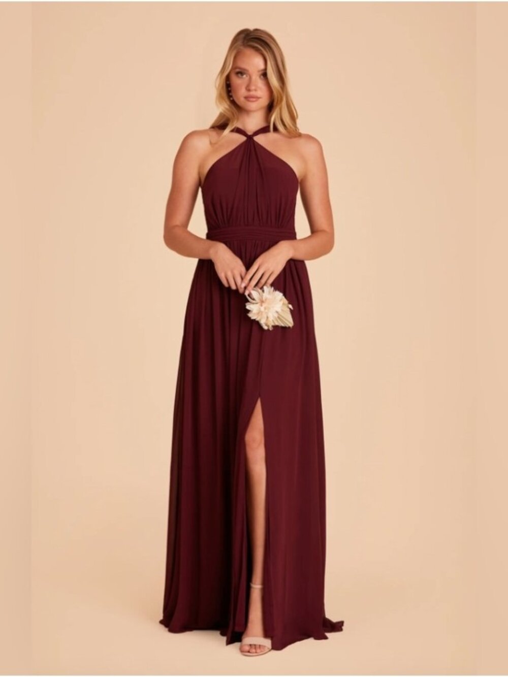 Birdy Grey Chiffon Halter Dress Women’s Medium Cabernet‎ KIKO - Picture 5 of 15
